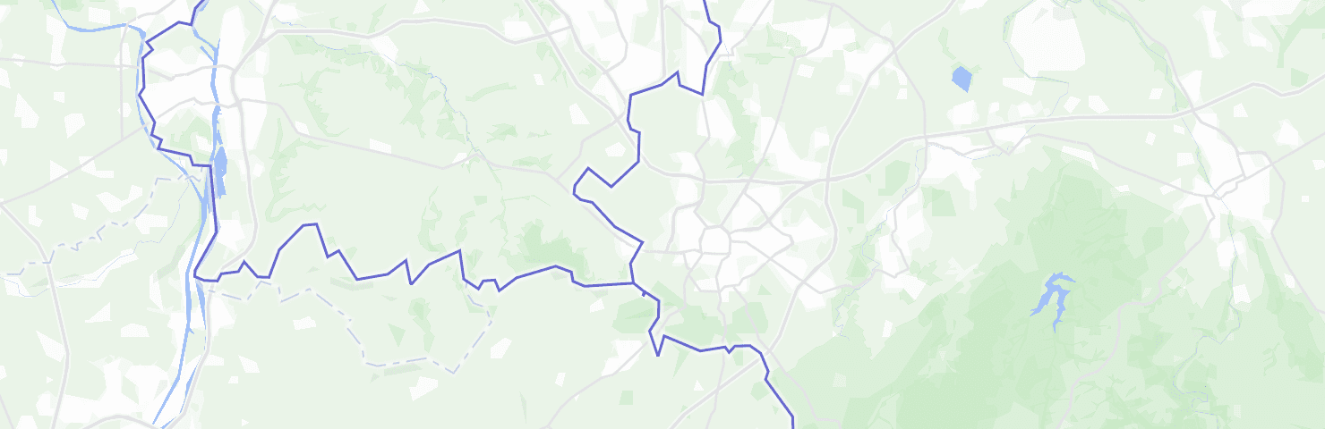 Karte von Aachen mit dem Bezirk Laurensberg