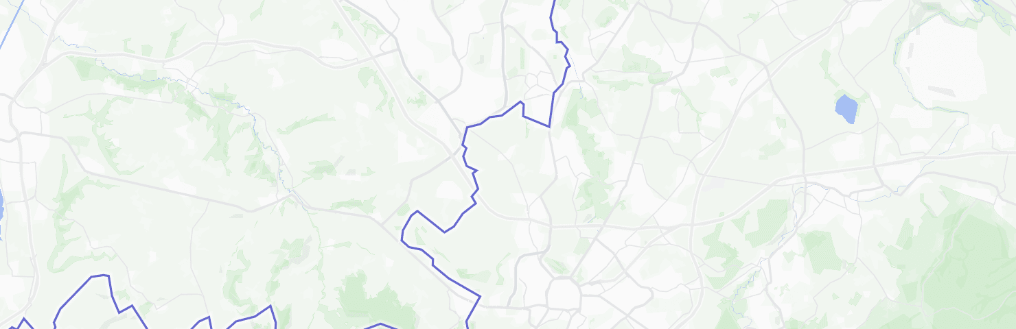 Karte von Aachen mit dem Bezirk Richterich