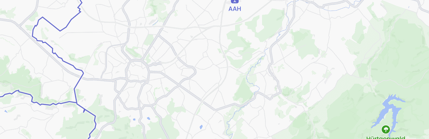 Karte von Aachen mit dem Bezirk Eilendorf