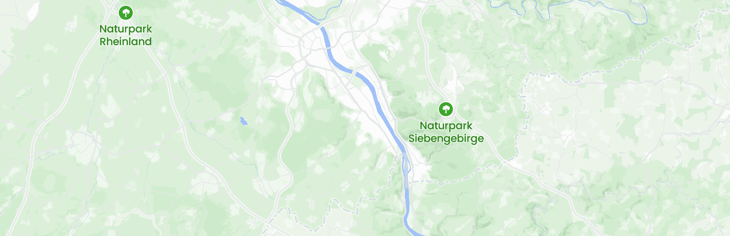 Karte von Bonn mit dem Bezirk Bad Godesberg