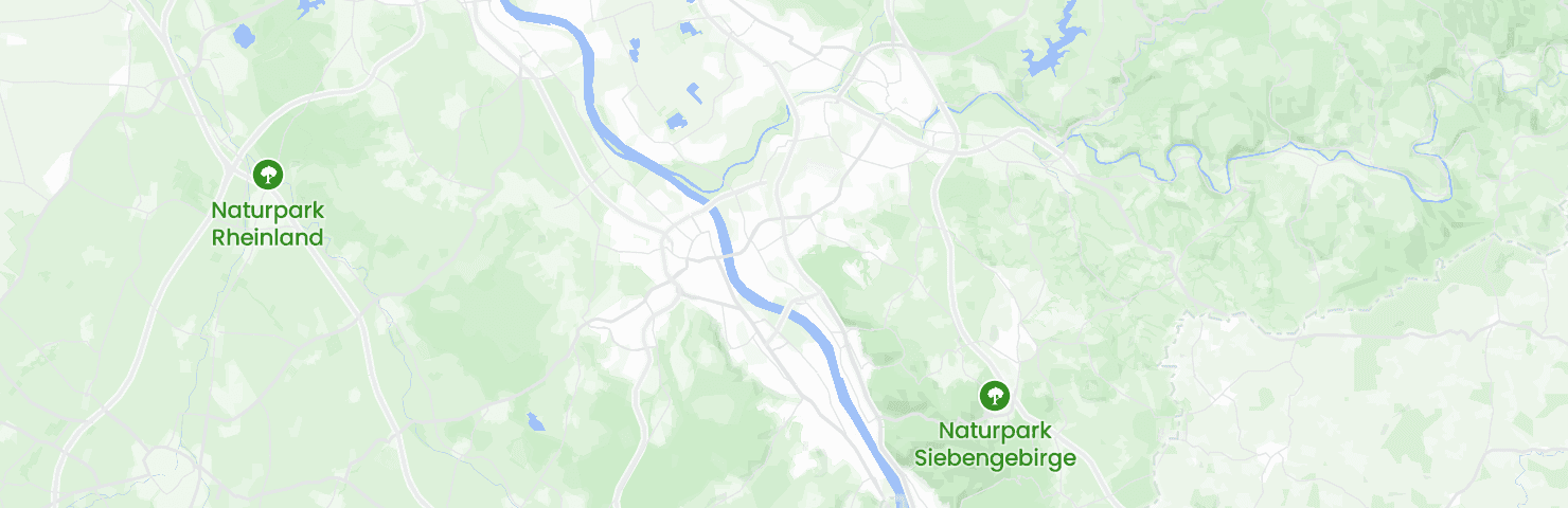 Karte von Bonn mit dem Bezirk Beuel