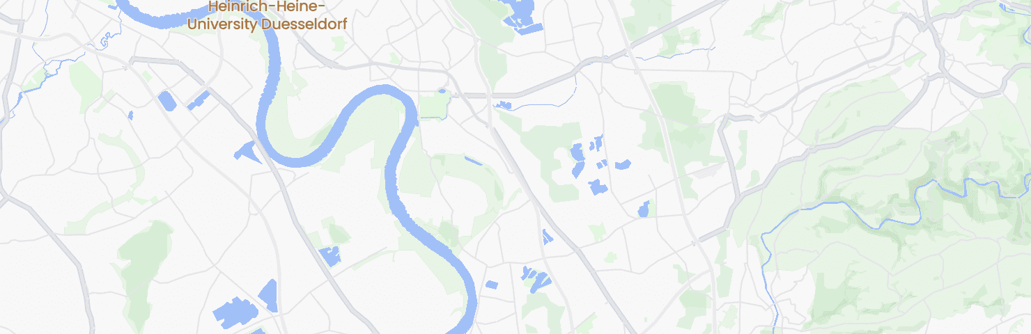 Map of Düsseldorf with the Stadtbezirk 10 neighbourhood