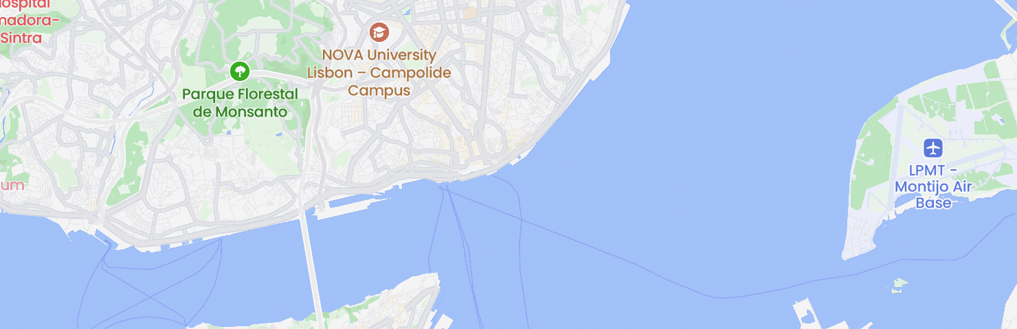 Map of Lisbon with the Santa Maria Maior neighbourhood