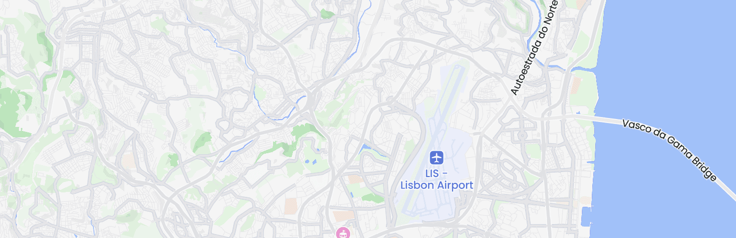 Map of Lisbon with the Santa Clara neighbourhood