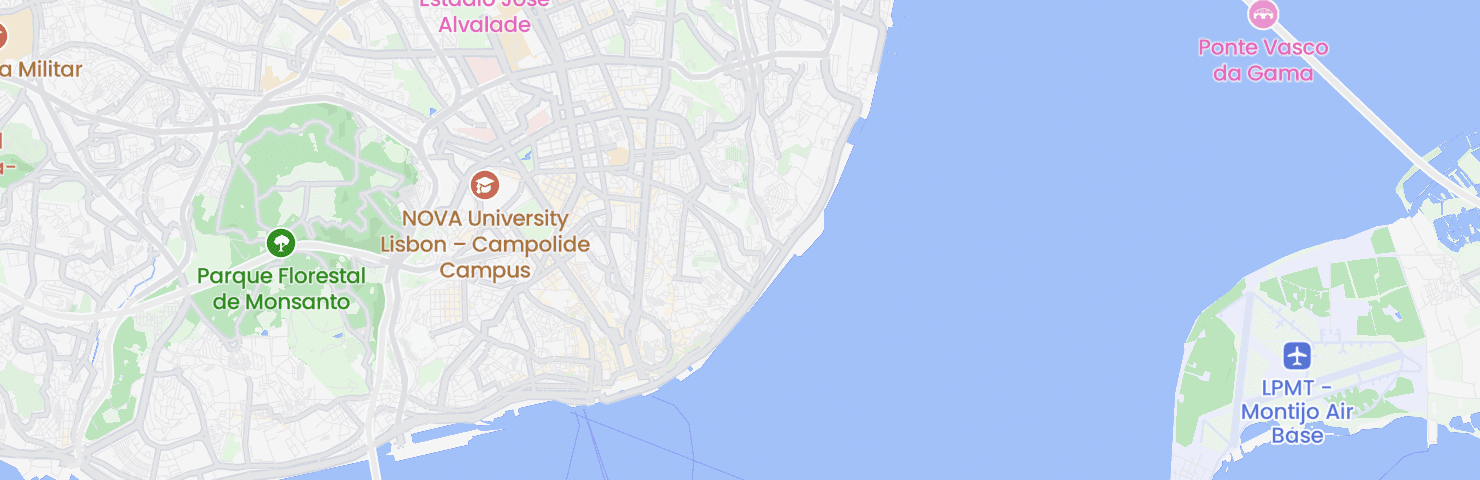 Map of Lisbon with the Penha de França neighbourhood