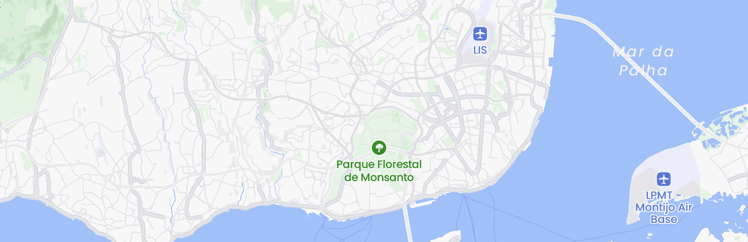 Karte von Lissabon mit dem Bezirk Benfica