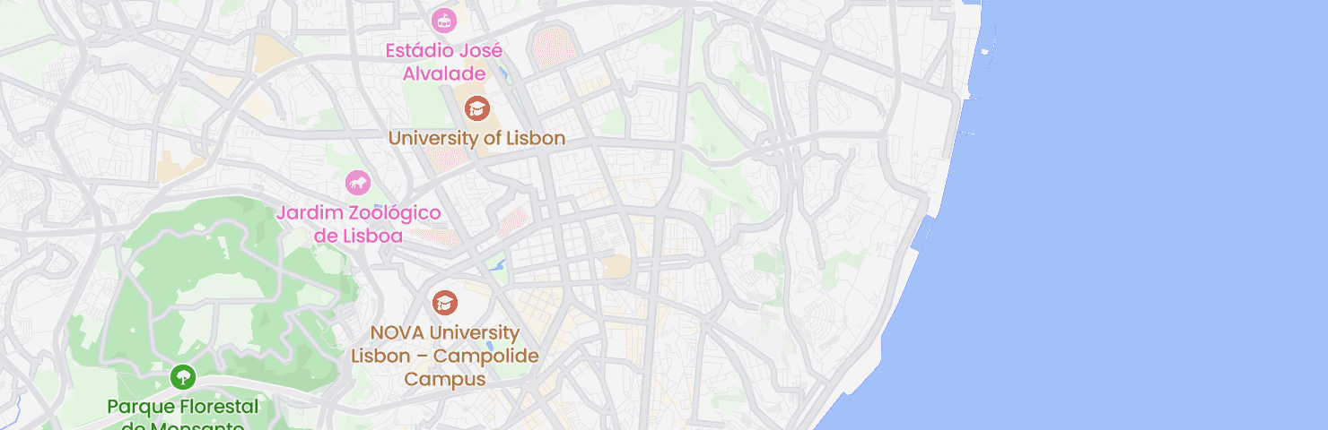 Karte von Lissabon mit dem Bezirk Areeiro