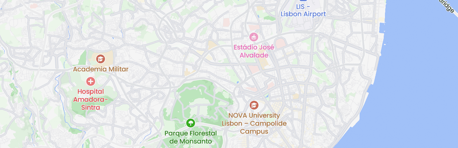 Karte von Lissabon mit dem Bezirk São Domingos de Benfica