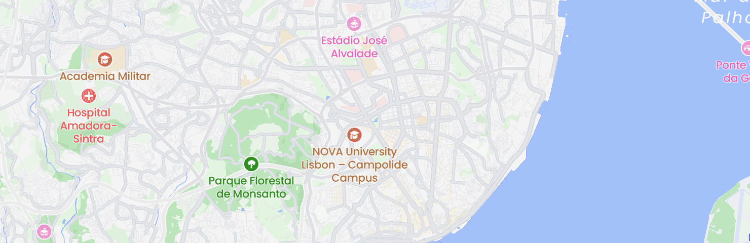 Karte von Lissabon mit dem Bezirk Avenidas Novas