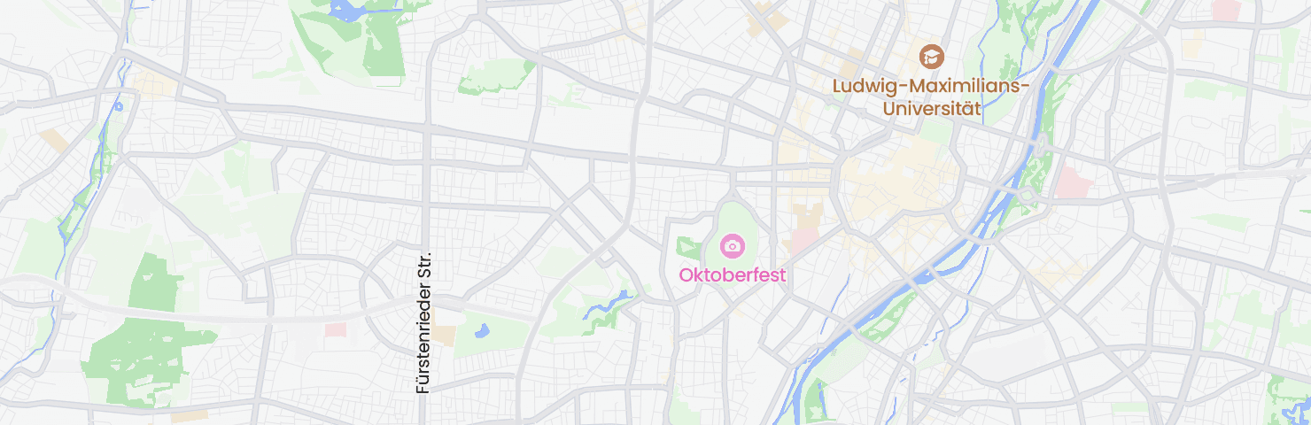 Karte von München mit dem Bezirk Schwanthalerhöhe