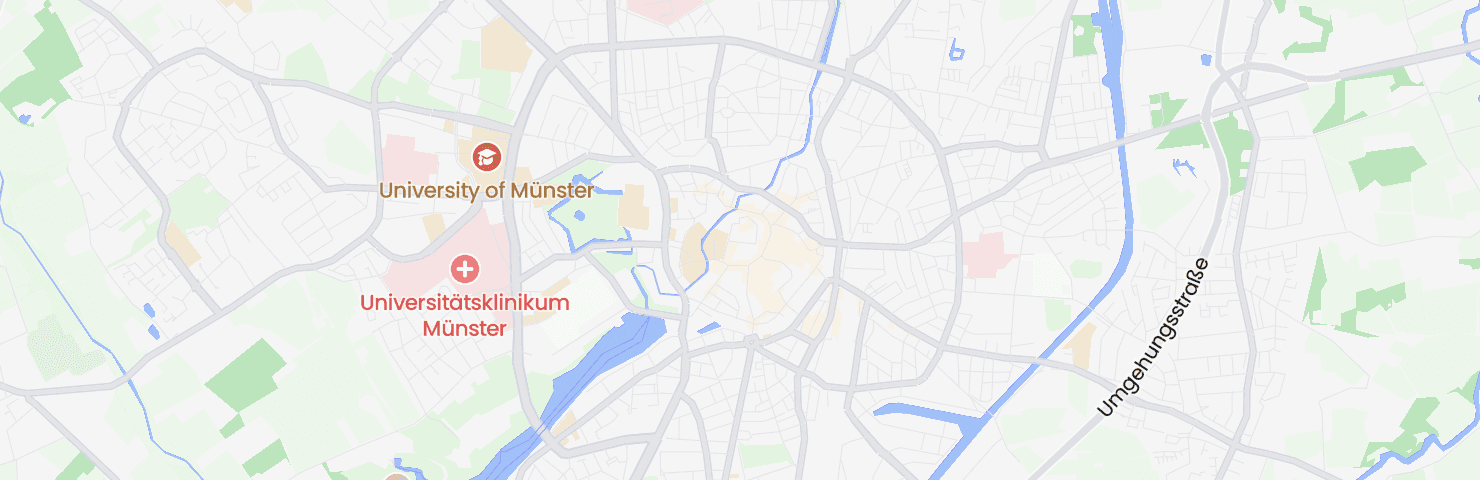 Map of Münster with the Altstadt neighbourhood