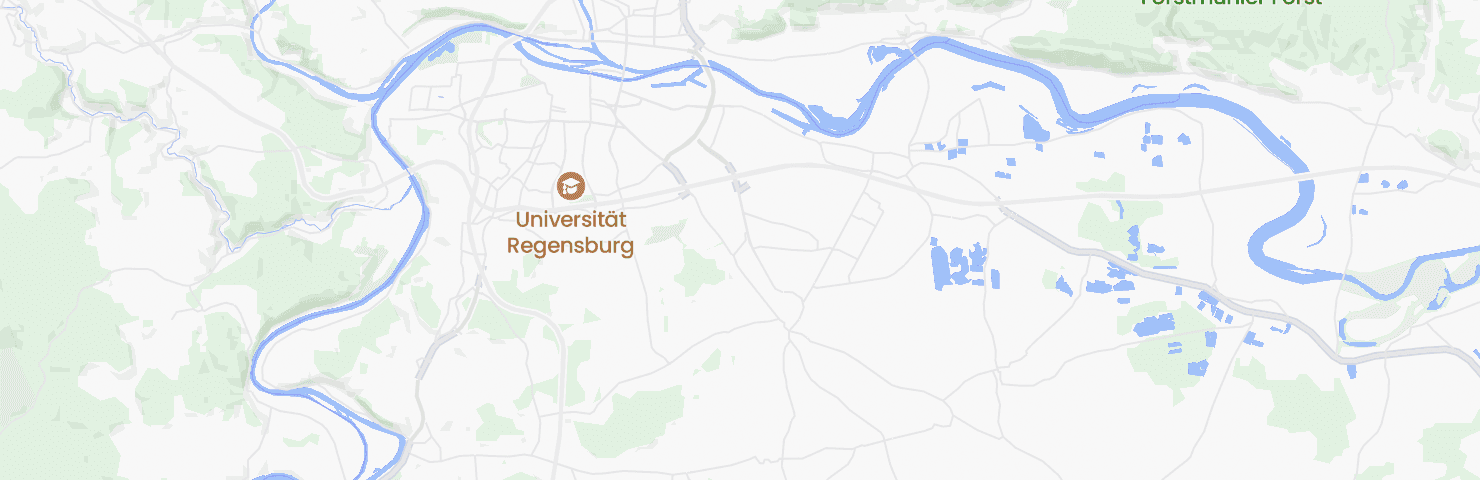 Karte von Regensburg mit dem Bezirk Burgweinting-Harting