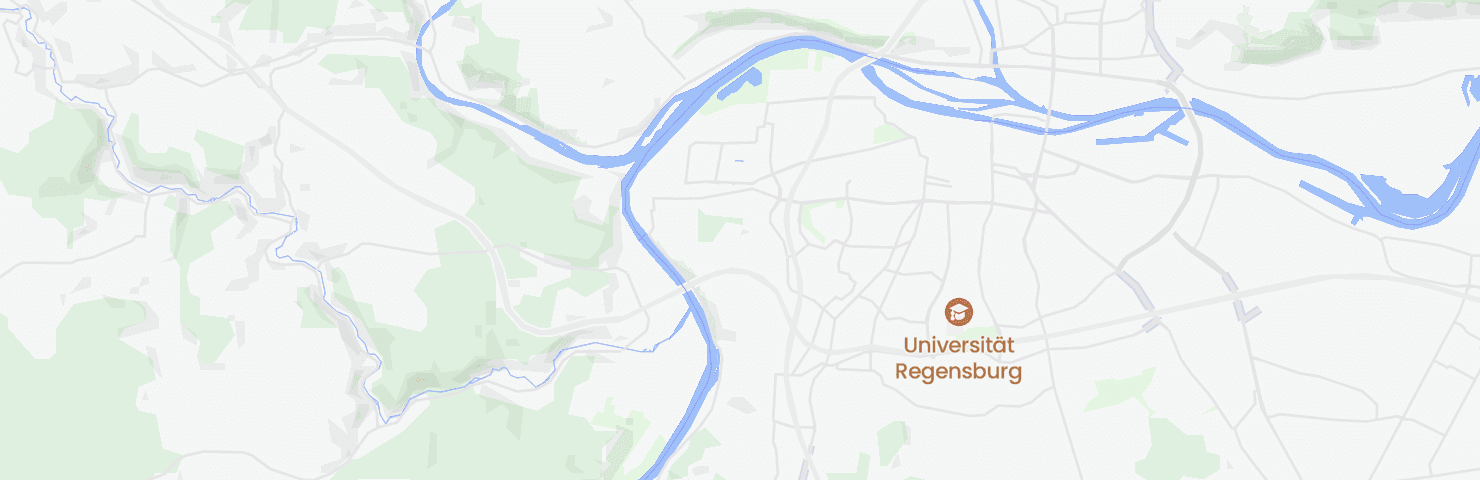 Karte von Regensburg mit dem Bezirk Großprüfening-Dechbetten-Königswiesen