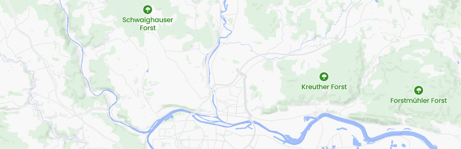 Karte von Regensburg mit dem Bezirk Sallern-Gallingkofen