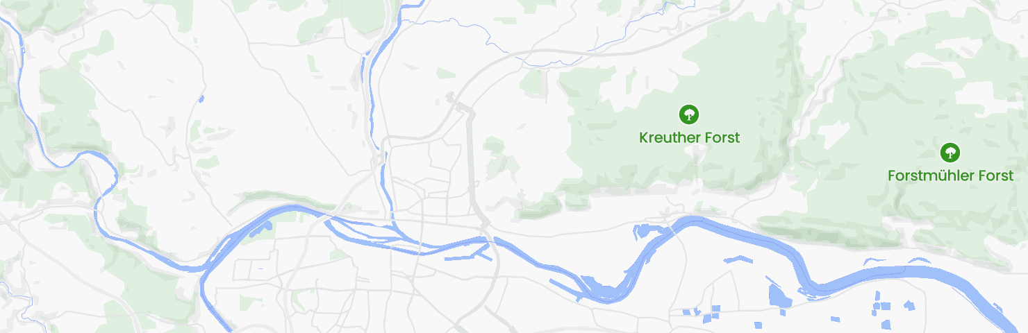 Map of Regensburg with the Brandlberg-Keilberg neighbourhood