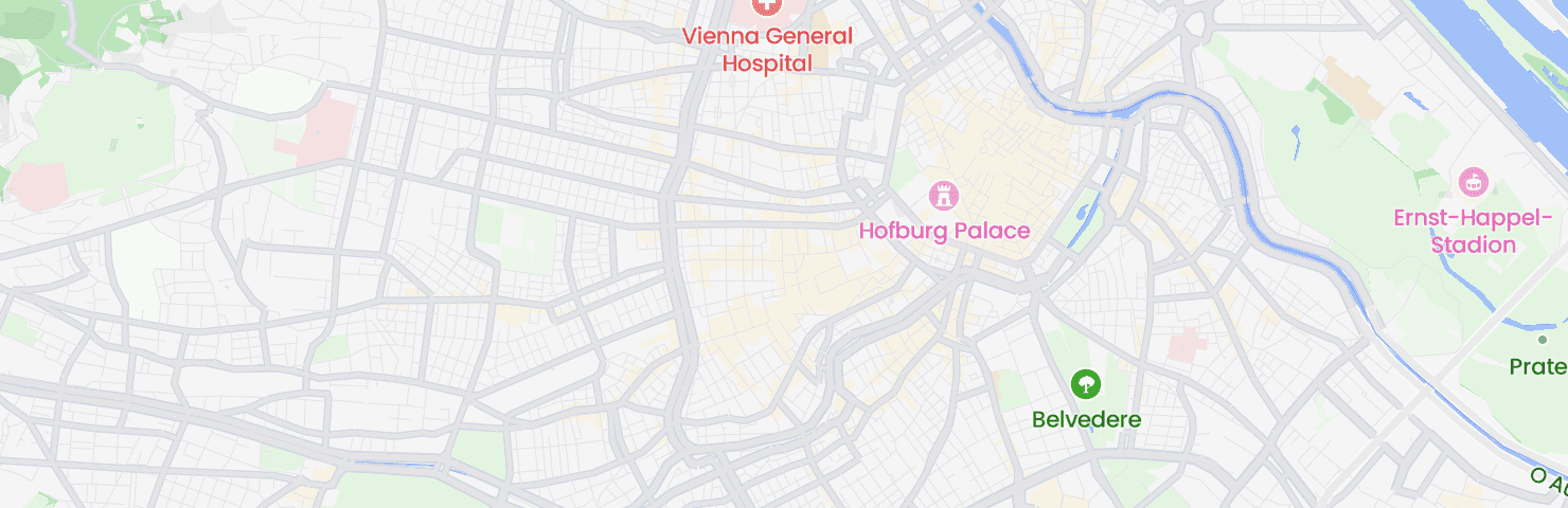 Karte von Wien mit dem Bezirk Neubau