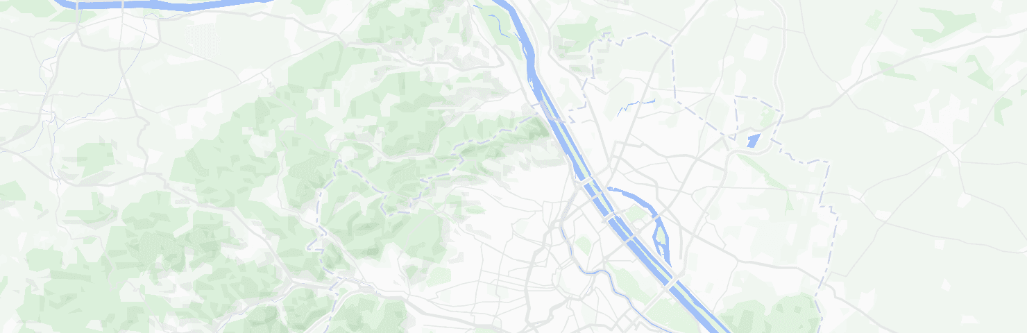 Karte von Wien mit dem Bezirk Döbling