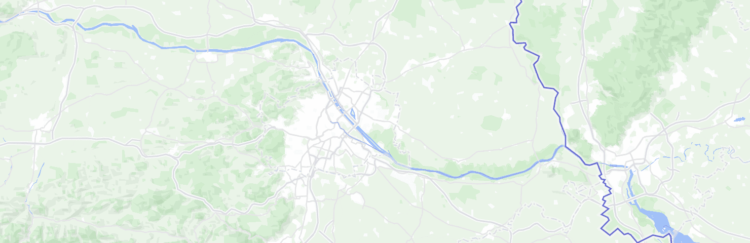 Karte von Wien mit dem Bezirk Donaustadt