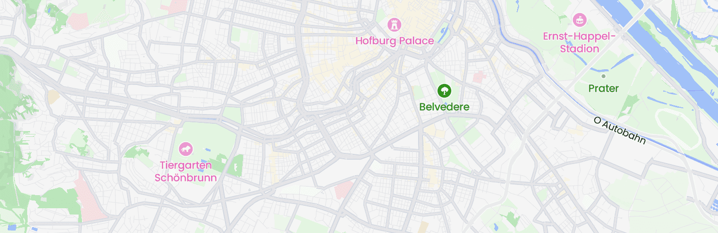 Karte von Wien mit dem Bezirk Margareten