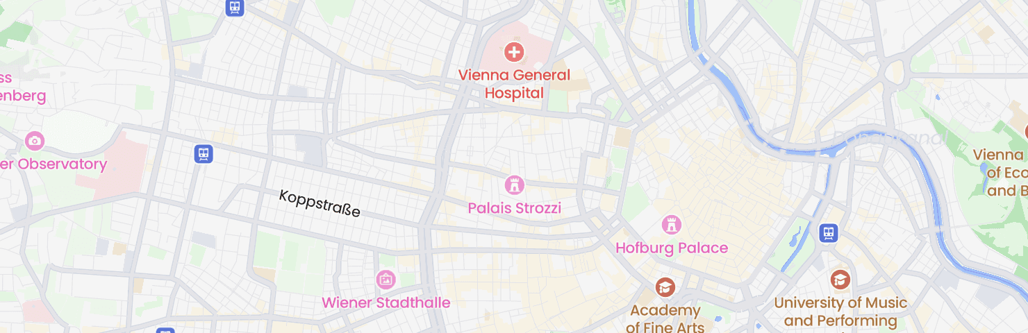 Karte von Wien mit dem Bezirk Josefstadt