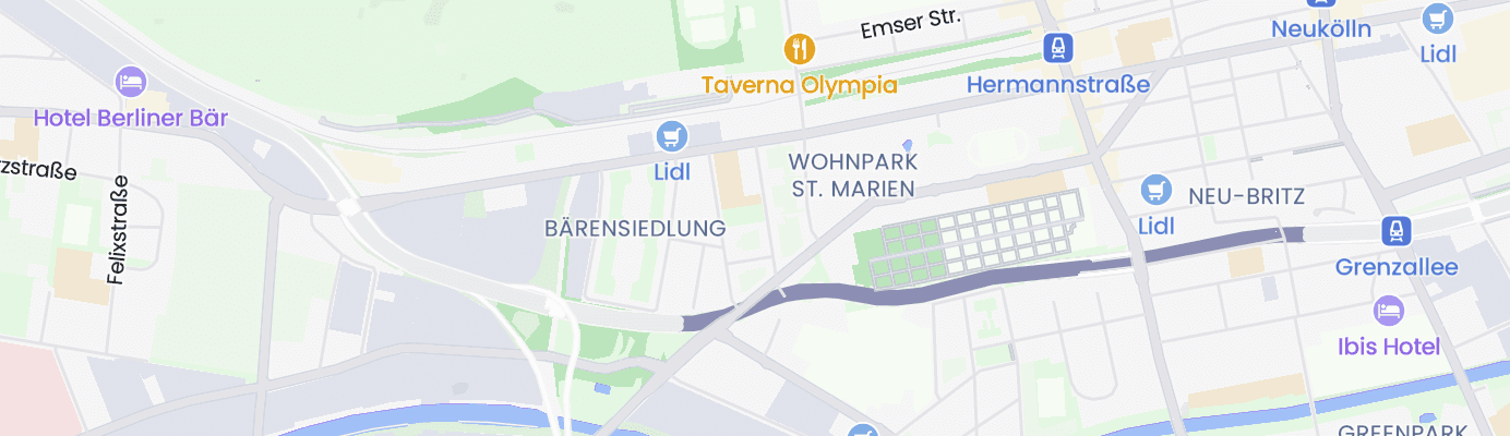 Karte mit dem ungefähren Standort