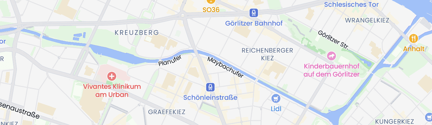 Karte mit dem ungefähren Standort