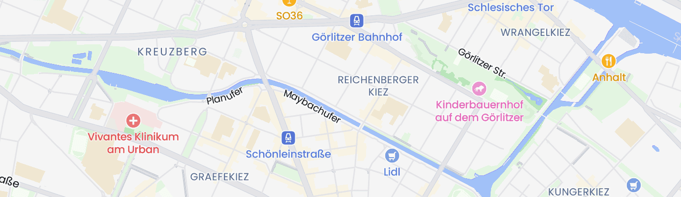 Karte mit dem ungefähren Standort